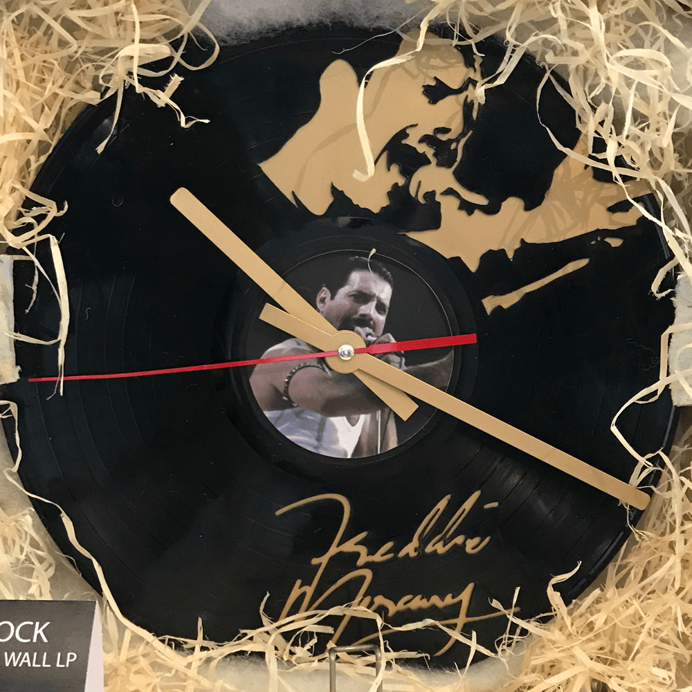 Freddie Mercury Record Clock - Lazer Cut 