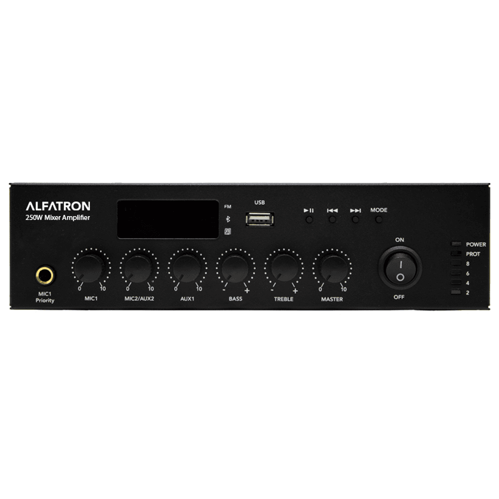 Alfatron ALF-250W-UB - Compact Mixer Amplifier with Media Player &amp; Bluetooth 250 W 