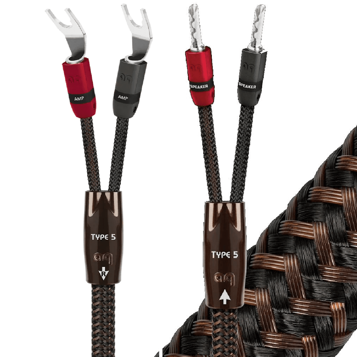 AudioQuest Type 5 Pre-Terminated 3m Banana Spade Speaker Cable Pair