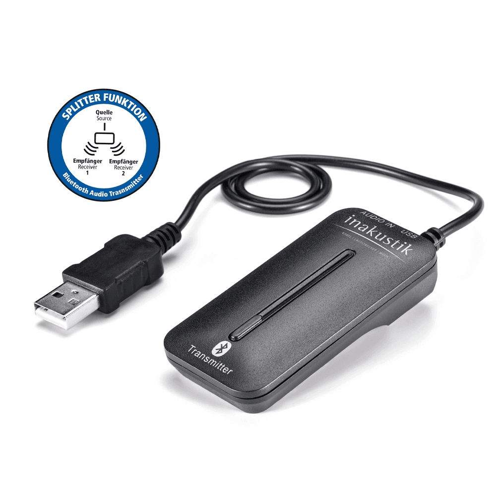 Inakustik Bluetooth Transmitter &amp; Splitter - Bluetooth Audio Transmitter &amp; Splitter optical input