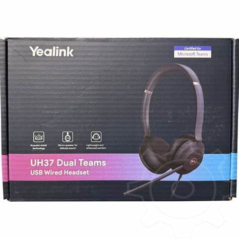 Yealink UH37 Dual USB Headset, USB-C With USB-C/A Adapter, Teams Certified