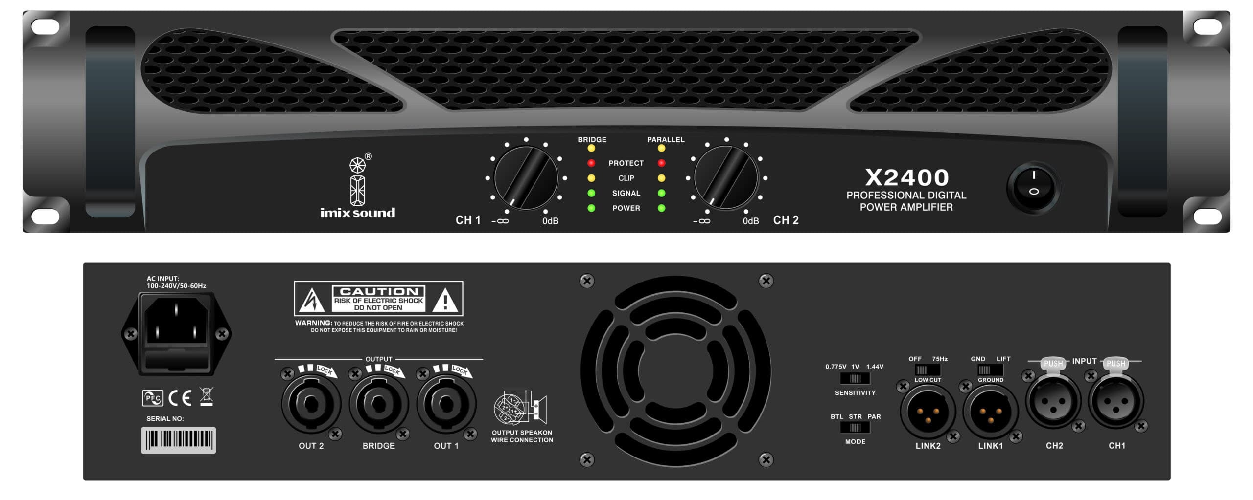 Imix X2400 2 Channel Power Amplifier