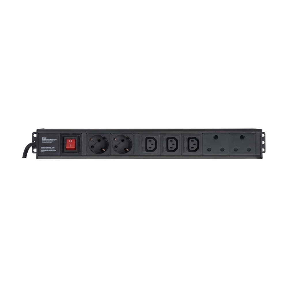 Generic Power Solutions - PWR-MP-7P-MULTI-MET 7-Port Metal Multiplug (2x SA, 3x C13, 2x Schuko)
