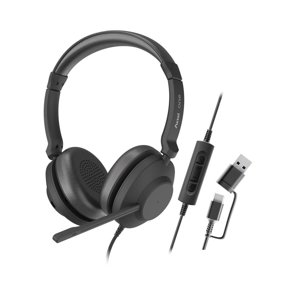 Axtel - AXH-ONEUCDCA One Uc Stereo Usb Type-A/C Wired Headset