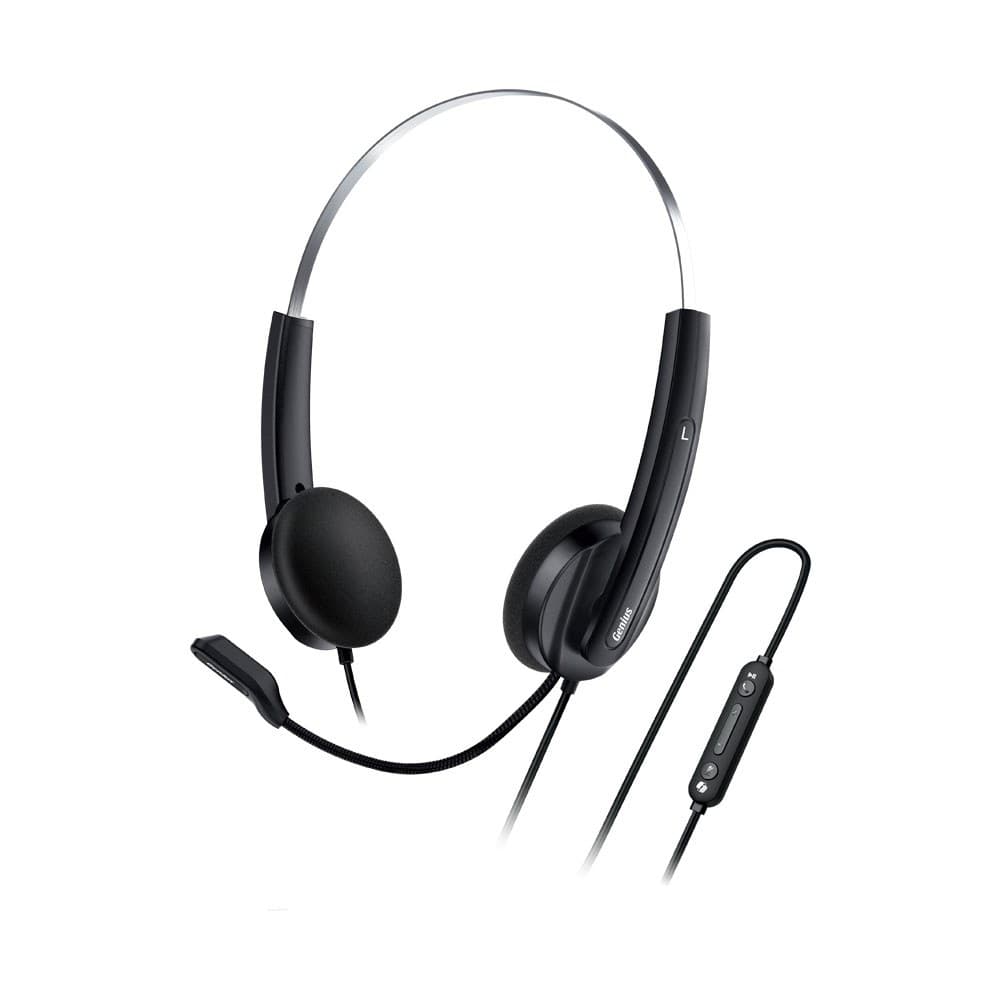 Genius - HS-200U AI Copilot USB Type-C Headset with Inline Controls