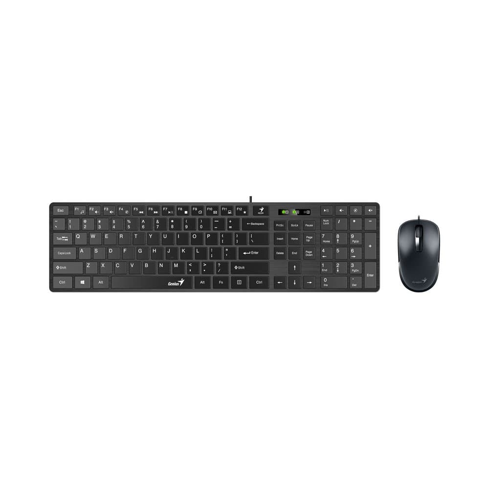 Genius - SlimStar C126 USB Wired Slim Multimedia Keyboard and Mouse Combo