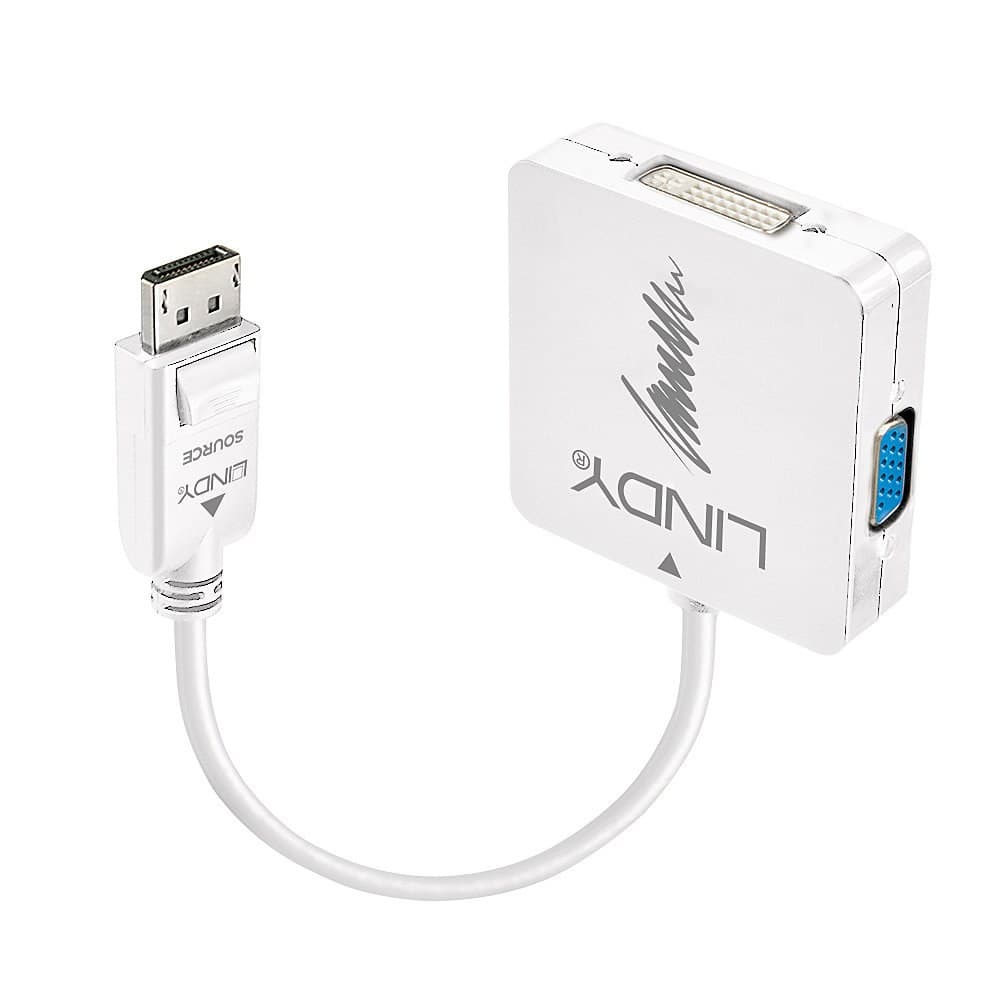 LINDY DISPLAYPORT1.2 TO HDMI, DVI AND VGA ACTIVE CONVERTER (41028)