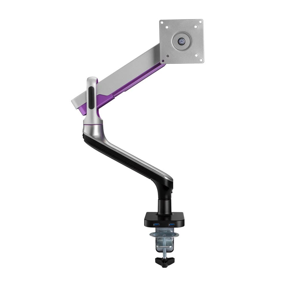 LINKQNET 17-32″ SINGLE MONITOR ALUMINIUM SPRING-ASSISTED ARM WITH USB PORTS