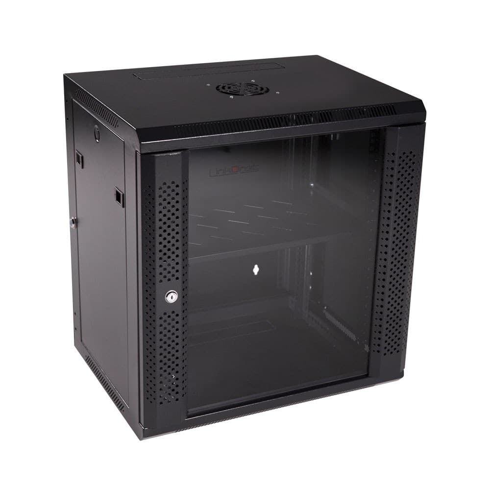 LINKQNET 12U WALL BOX – SINGLE SECTION – FLAT PACKED