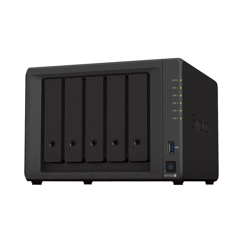 Synology - DiskStation DS1522+ 5-Bay NAS, 8GB RAM, AMD Ryzen R1600, No HDD
