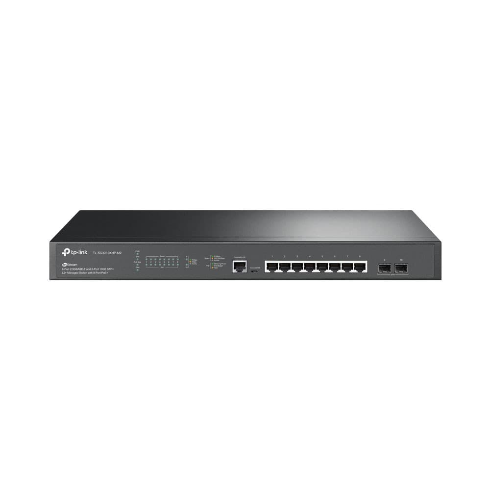 TP-LINK TL-SG3210XHP-M2 JETSTREAM 8-PORT 2.5GBASE-T AND 2-PORT 10GE SFP+ L2 MANAGED SWITCH WITH 8-PORT POE+
