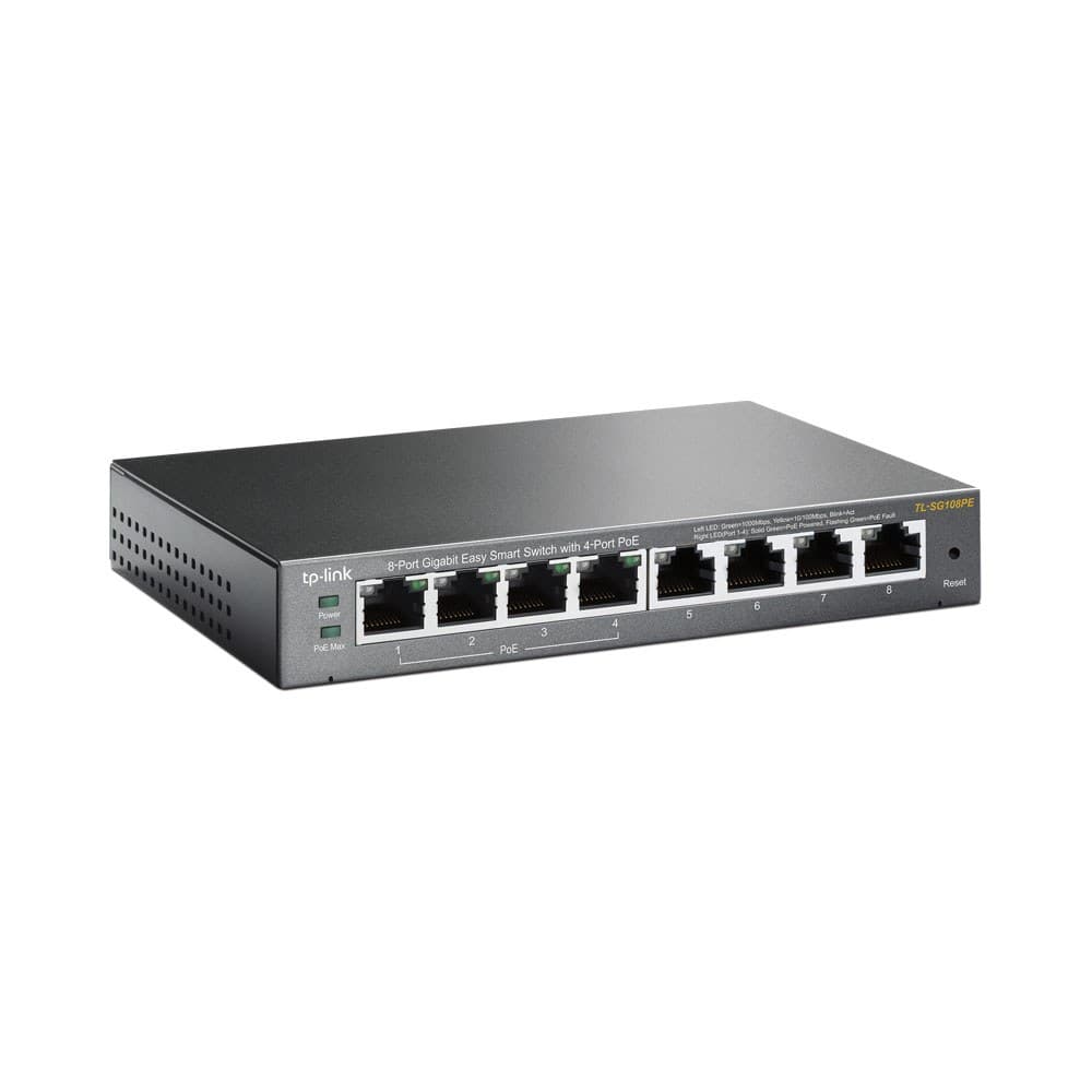 TP-LINK 8-PORT GIGABIT EASY SMART SWITCH WITH 4-PORT POE (TL-SG108PE)