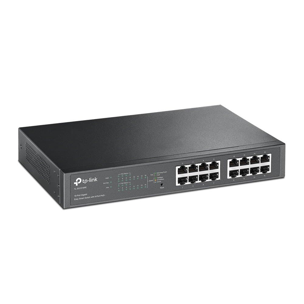 TP-LINK TL-SG1016PE 16-PORT GIGABIT RACKMOUNT SMART SWITCH WITH 8-PORT POE+