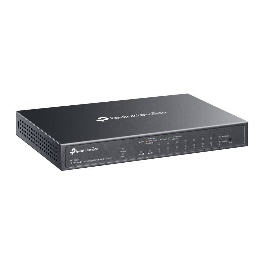 TP-Link - OMADA ES210GMP 10-Port Gigabit Easy Managed Switch With 8-Port Poe+