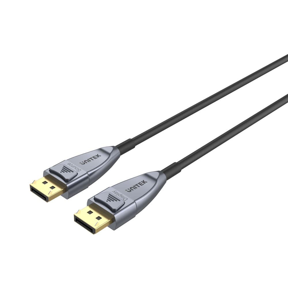 UNITEK 8K FIBRE OPTICAL DISPLAYPORT 1.4 CABLES (C1615GY – C1619GY)