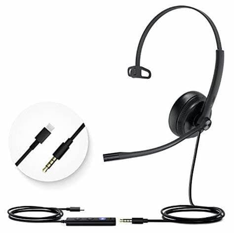 Yealink - UH37 Mono USB Headset, USB-C With USB-C/A Adapter, Teams Certified (EOL)