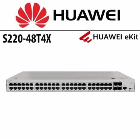 Huawei S220-48T4X Layer 2 Managed Switch, 48 x 10/100/1000BASE-T ports, 4 x 10GE SFP+ ports