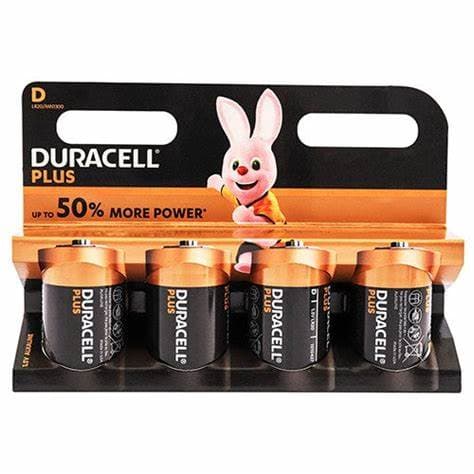 Duracell PLUS D 4 CARD - Duracell Plus Power D - per card