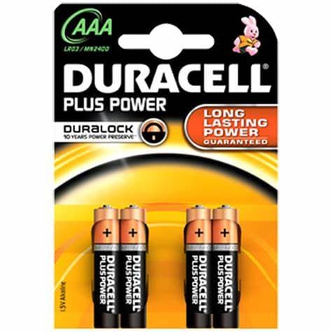 Duracell PLUS AAA 4 CARD - Duracell Plus Power AAA - per card