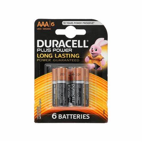 Duracell PLUS AAA 6 CARD - Duracell Plus Power AAA - per card