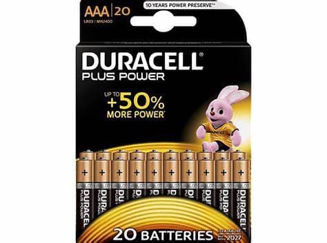 Duracell PLUS AAA 20 CARD - Duracell Plus Power AAA - per card