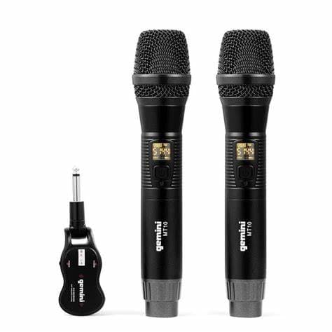 Gemini GMU M200 - Dual UHF Wireless Microphone System with USB Rechargeable Batteries