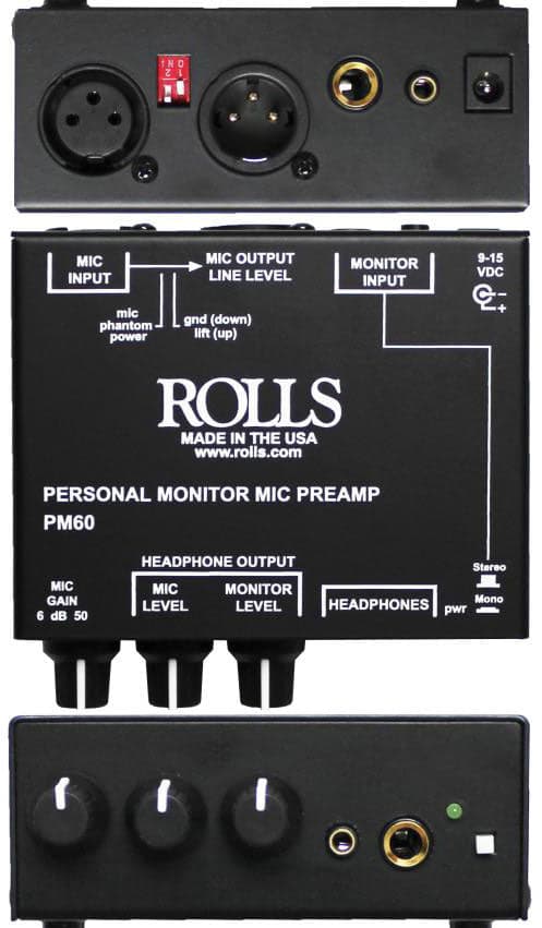 Rolls PM60 - Personal Monitor with Mic Preamp