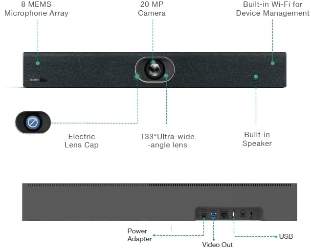 Yealink - SmartVision 40 All-in-one AI USB Video Bar for Small to Medium Rooms