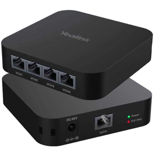 Yealink - RCH40 Cable Hub, Incl. 4-port PoE Switch, Power Adapter - Only RCH40 E2 will support CM20 and CS10 - Serialised