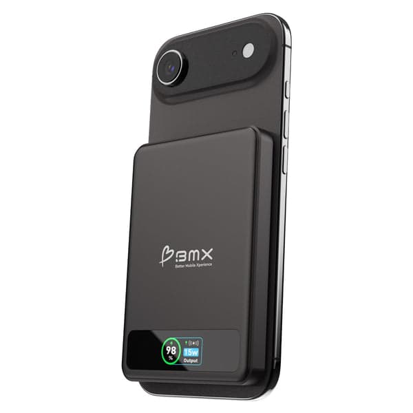BMX - SolidSafe™ 10K Solid-State Magnetic Power Bank with MicroSD (Black)