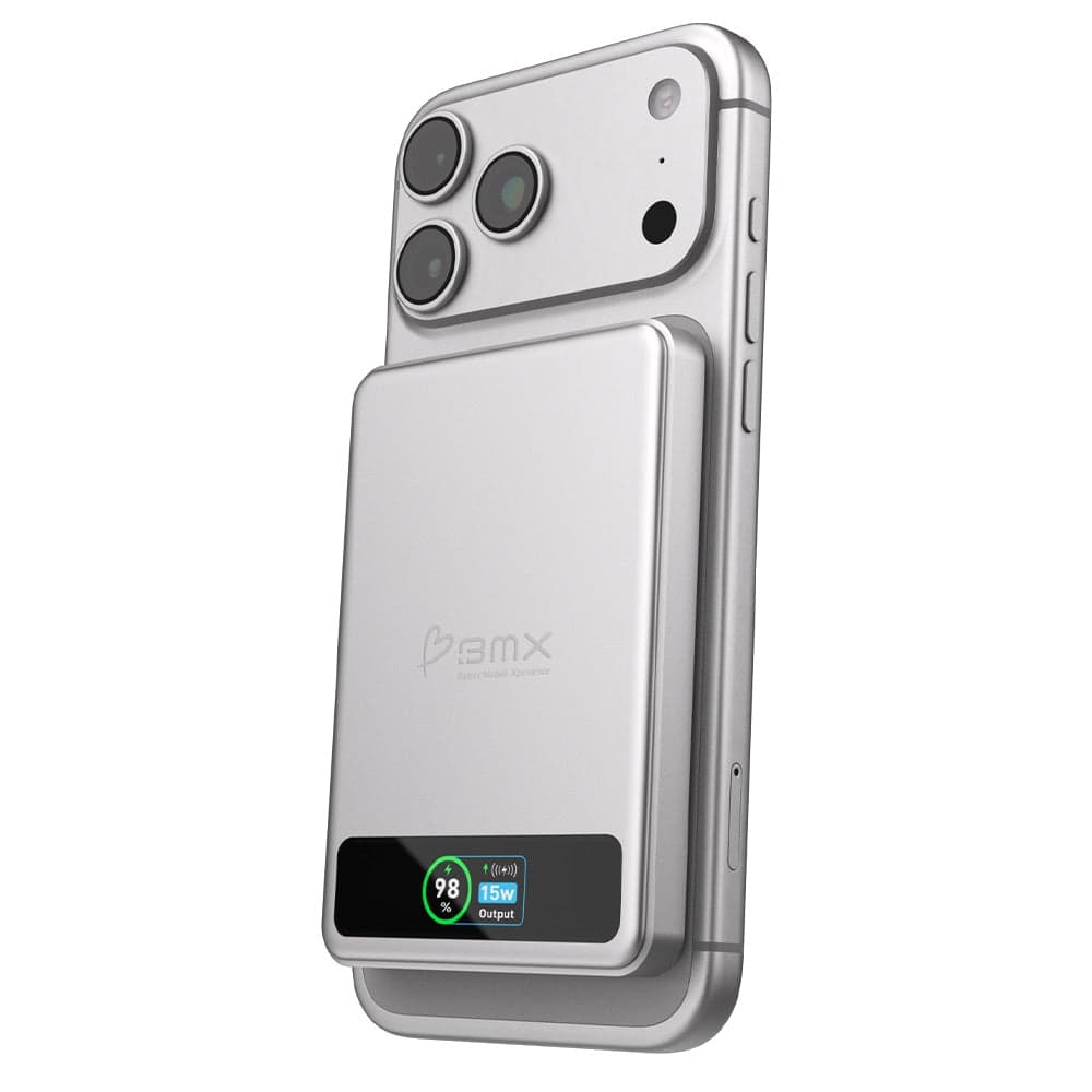 BMX - SolidSafe™ 10K Solid-State Magnetic Power Bank (Silver)