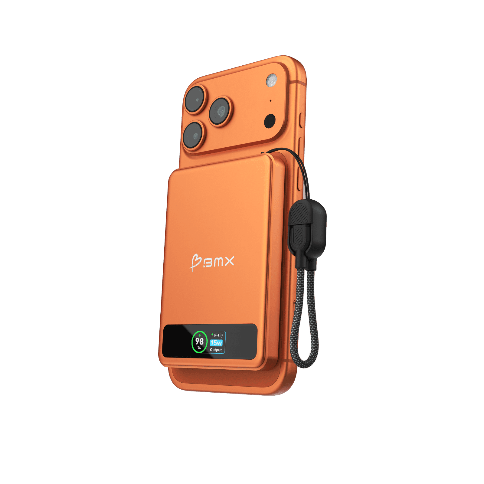 BMX - SolidSafe™ 10K Solid-State Magnetic Power Bank (Orange)