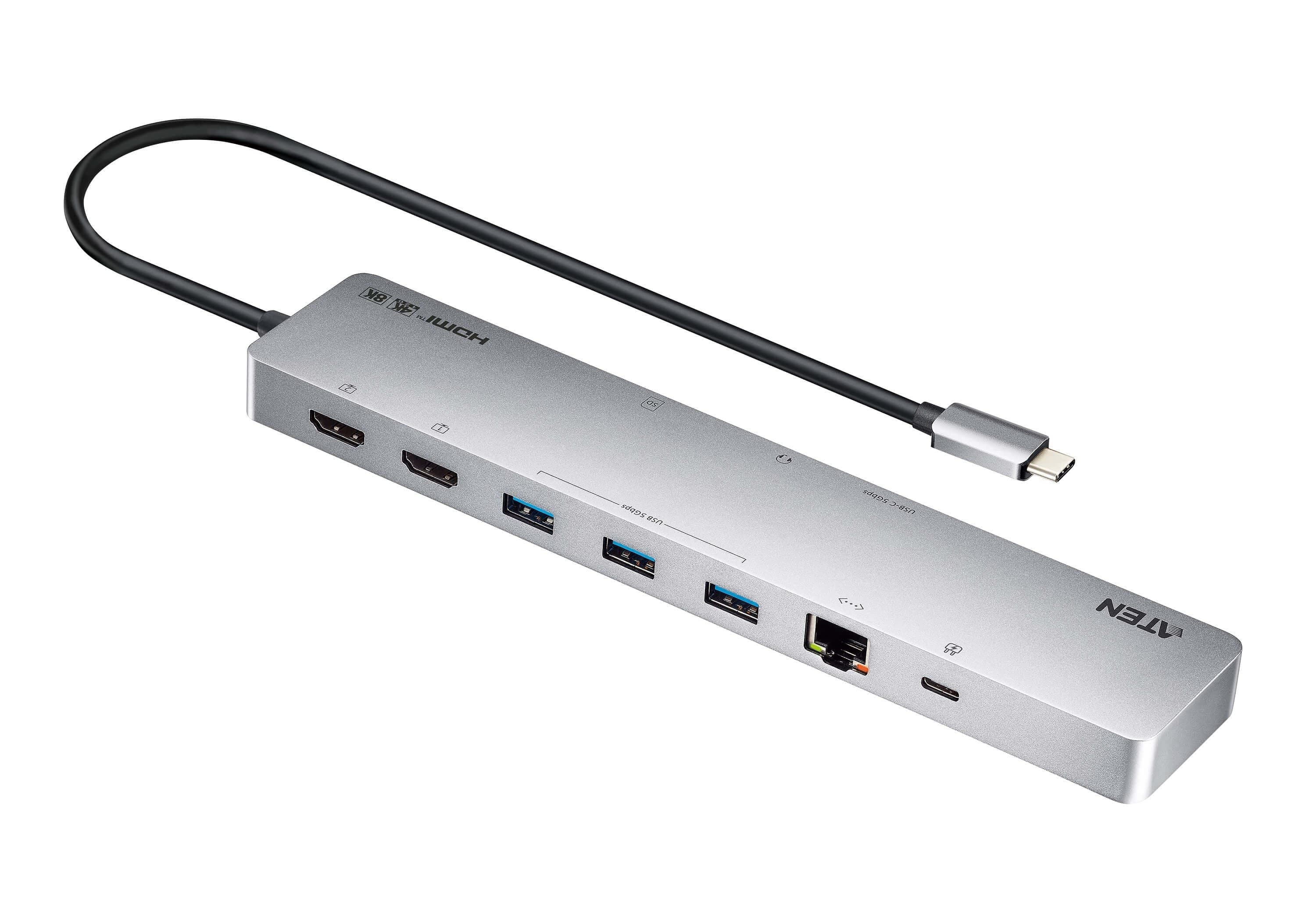 Aten - UH3240 USB-C 11-in-1 Multiport Dock with 100W Power Delivery
