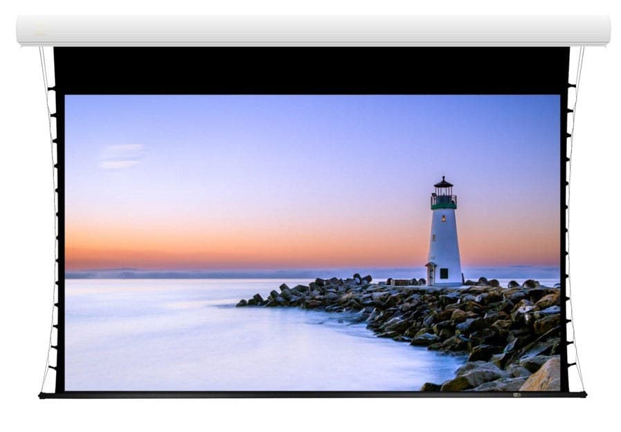 JK - E10133HDTIC 133 Inch In-Ceiling Tab Tensioned Screen 16:10 Matt White
