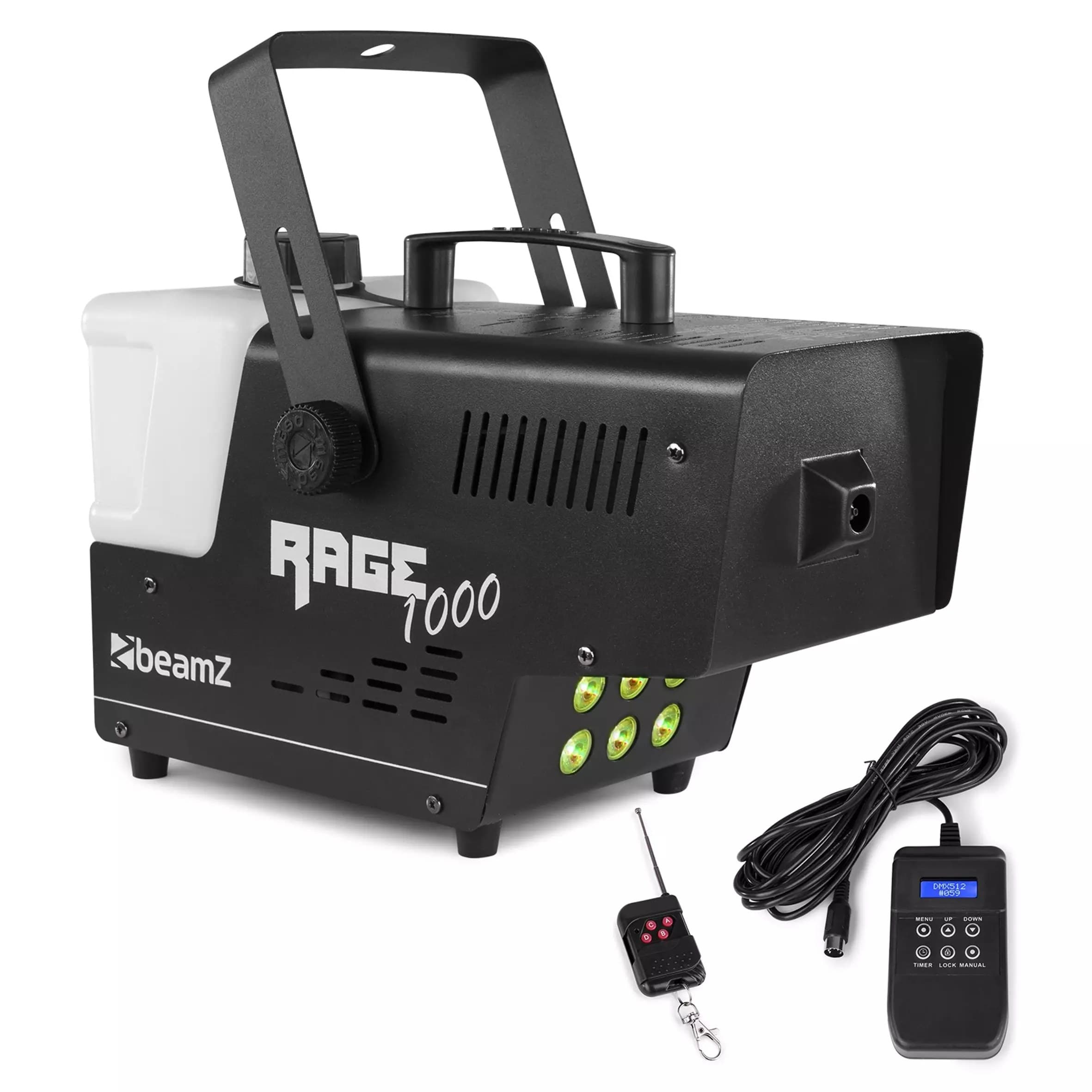 BeamZ RAGE1000LED Smoke Machine 1000W RGB 6x 9W Wireless Remote