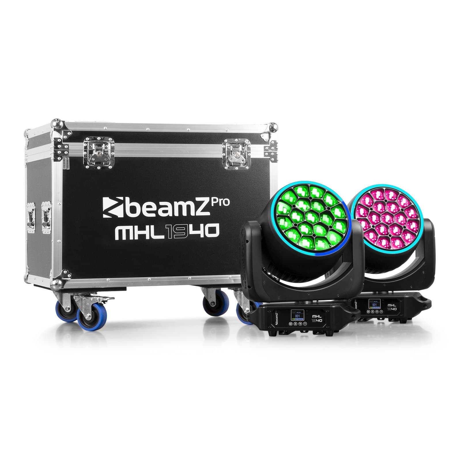 BeamZPro MHL1940 LED Moving Head Bee Eye Zoom 19x 40W RGBW [2 in a Flightcase]