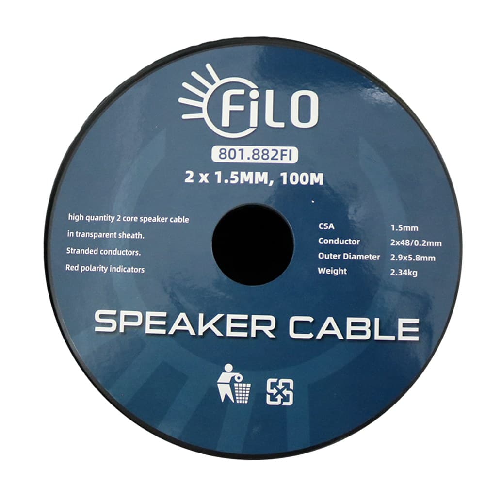 Filo - TF1.5C SPEAKER CABLE 1.5MM CLEAR 100M