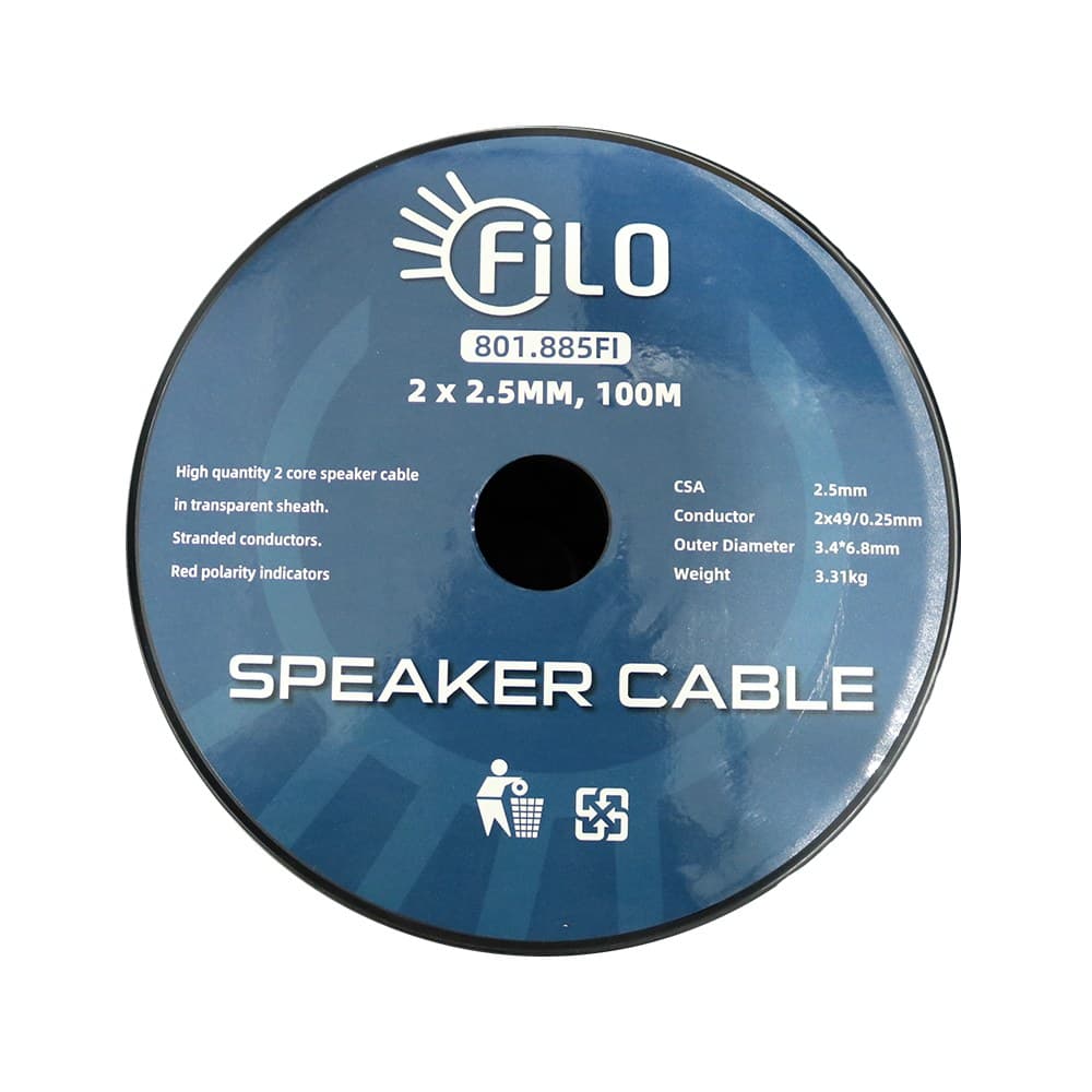 Filo - TF2.5C SPEAKER CABLE 2.5MM CLEAR 100M