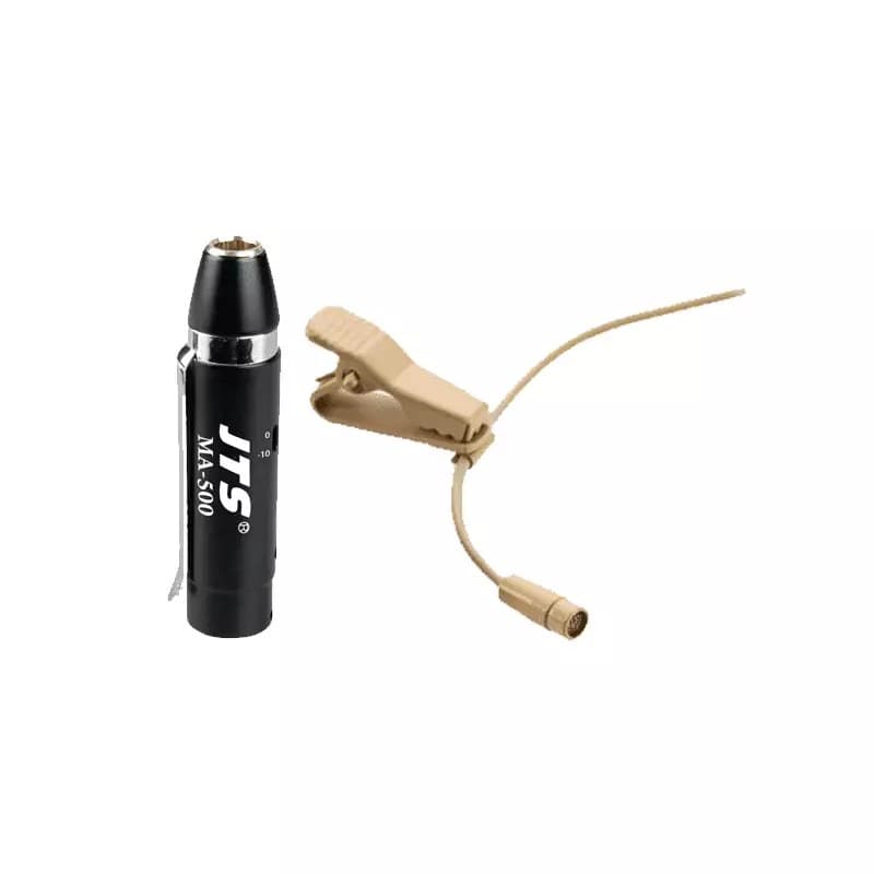 JTS - CM-201i/MA-500 MINIATURE LAPEL MICROPHONE BEIGE WITH PHANTOM POWER ADAPTOR