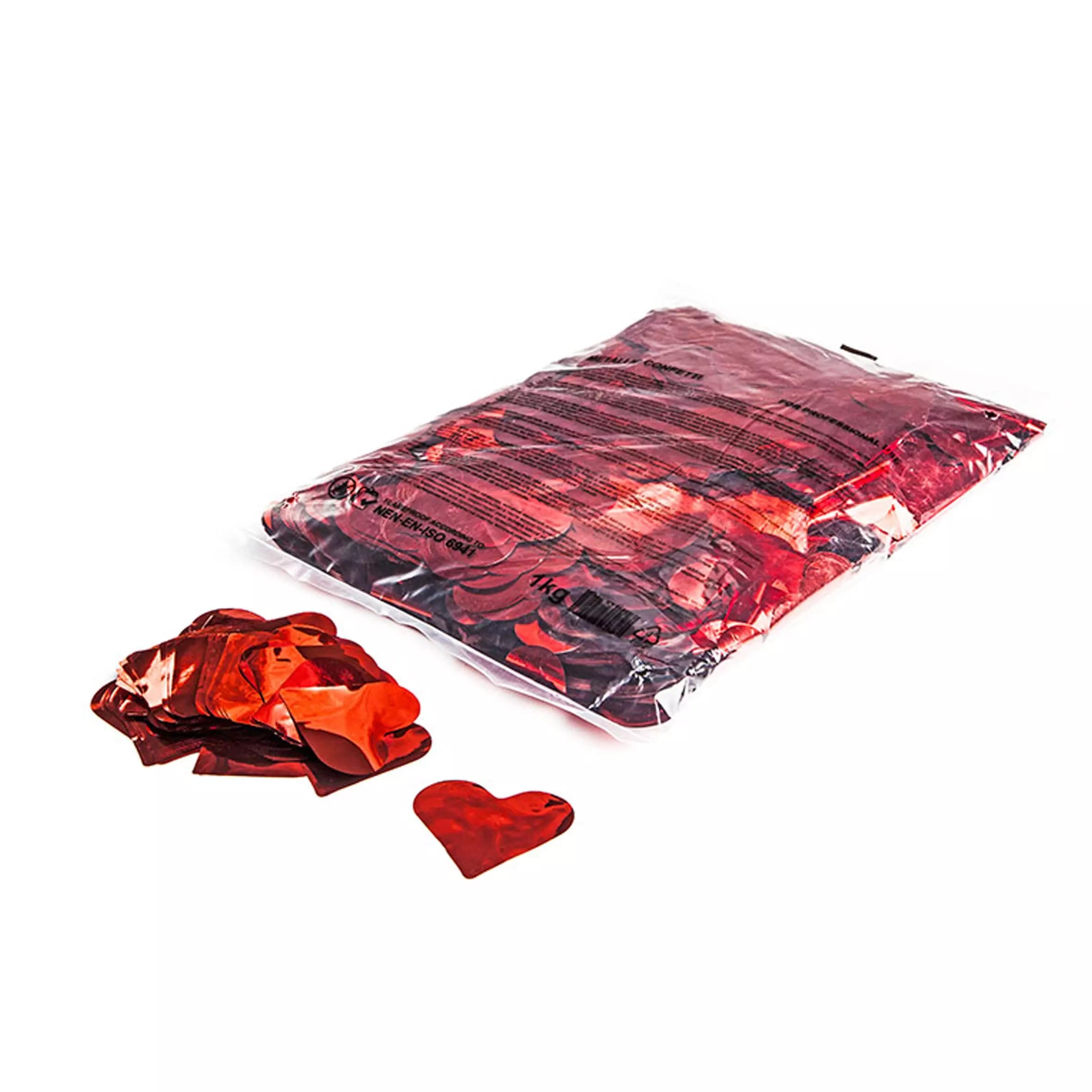 MagicFX - CONFETTI HEARTS RED METALLIC