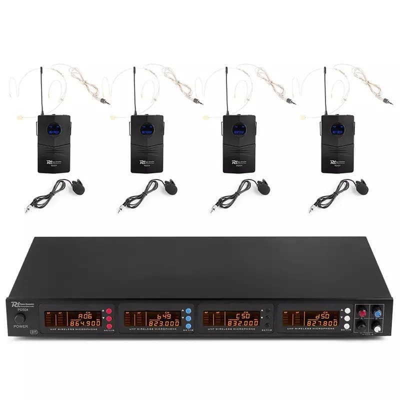 Power Dynamics - PDM PD504B QUAD LAPEL MICROPHONE UHF 826.300-831.200MHz/863.000-865.000MHz
