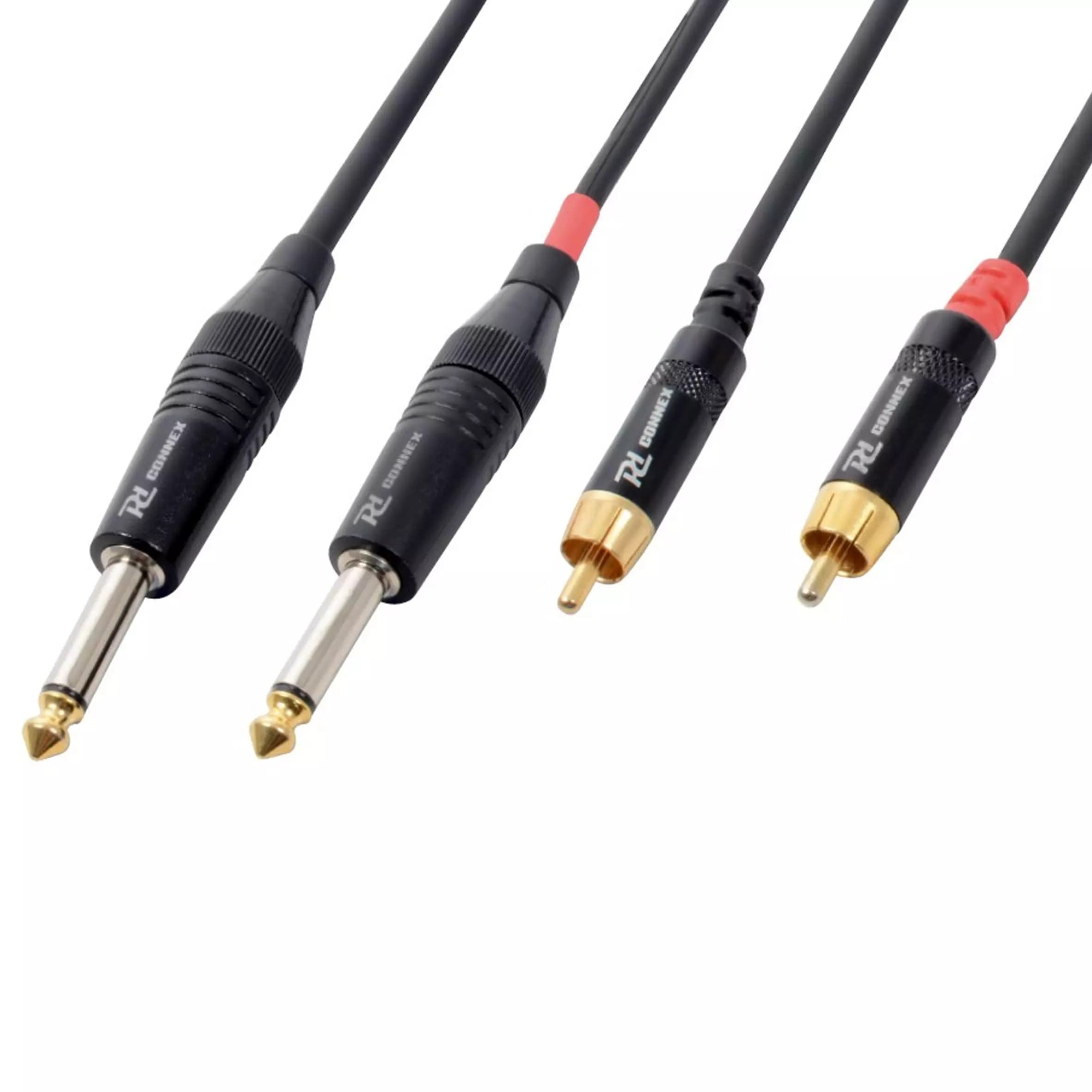 Power Dynamics Connex - PDC CX74-3 SIGNAL LEAD 2X 6.3MM MONO MALE – 2X RCA MALE 3M
