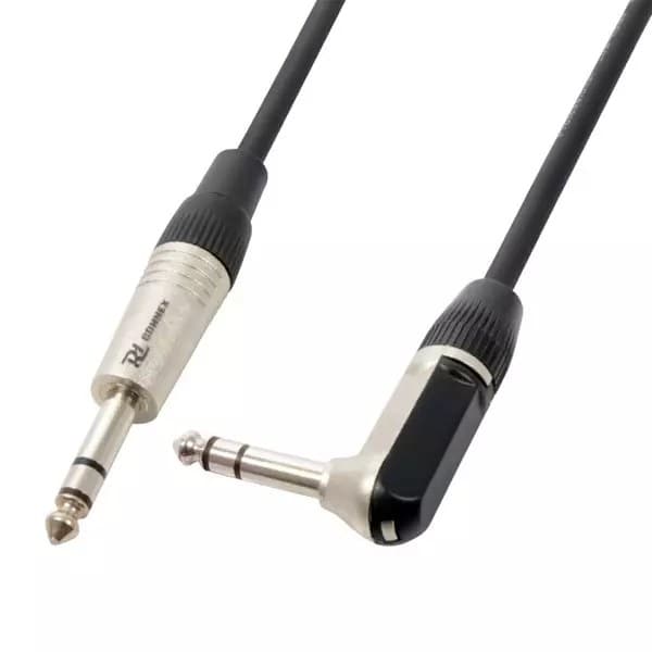 Power Dynamics Connex - PDC CX78-3 SIGNAL LEAD 6.3MM STEREO MALE – 6.3MM STEREO RIGHT-ANGLED MALE 3M