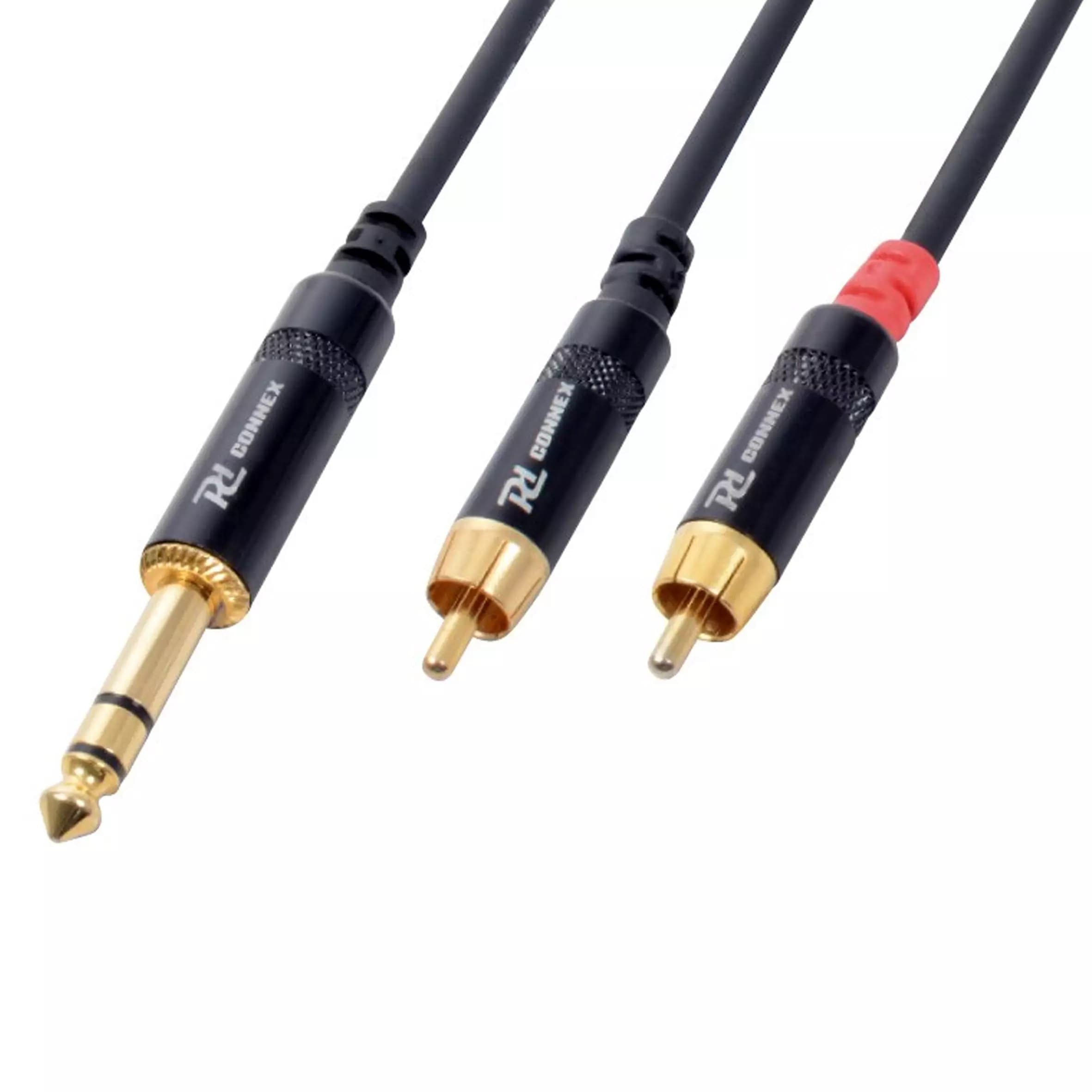 Power Dynamics Connex - PDC CX84-3 SIGNAL LEAD 6.3MM STEREO MALE – 2X RCA MALE 3M