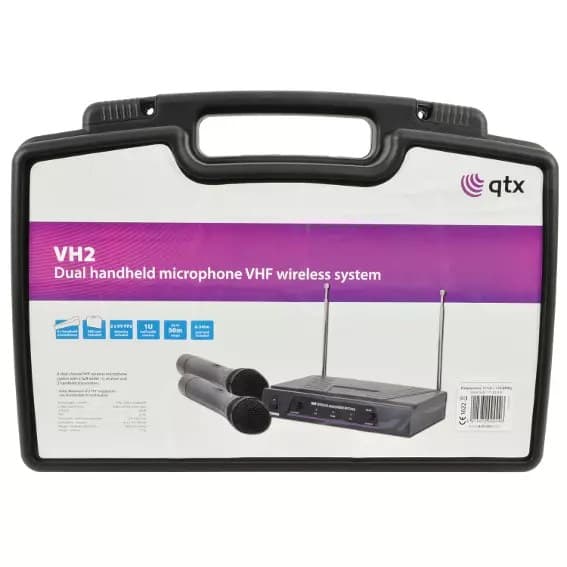 QTX - VH2 DUAL HANDHELD MICROPHONE VHF 173.8 + 174.8MHz