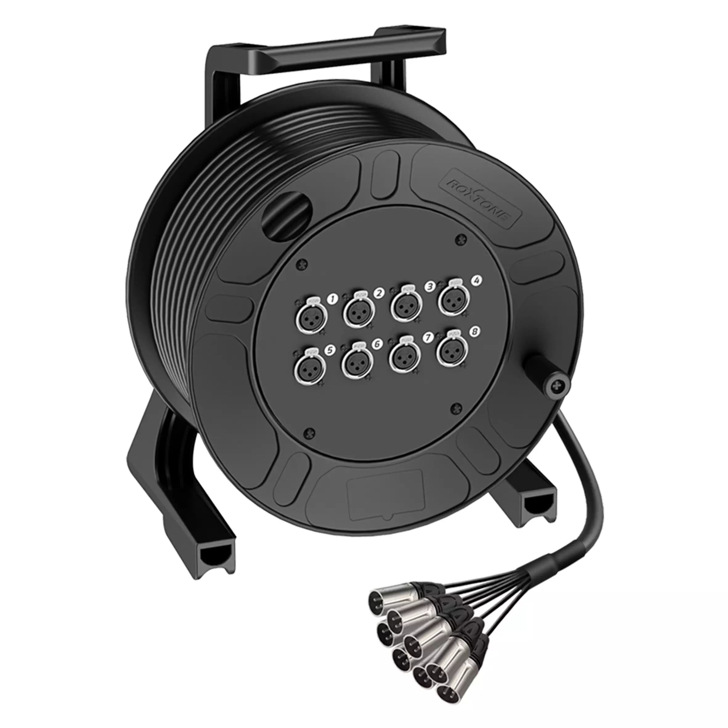 Roxtone - CABLE REEL 8X XLR FEMALE – 8X XLR MALE 25M