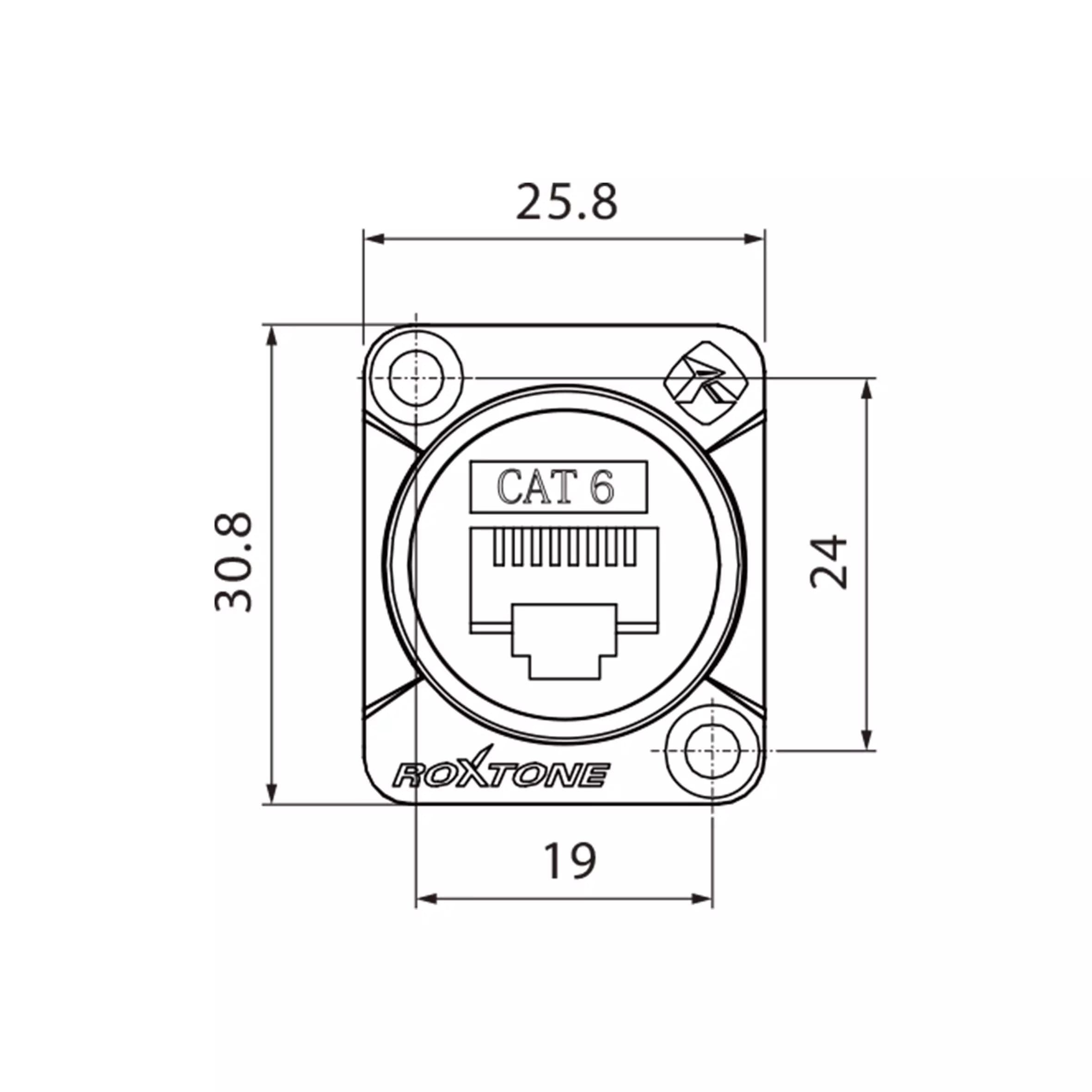 Roxtone - CONNECTOR RJ45 CHASSIS MOUNT CAT6