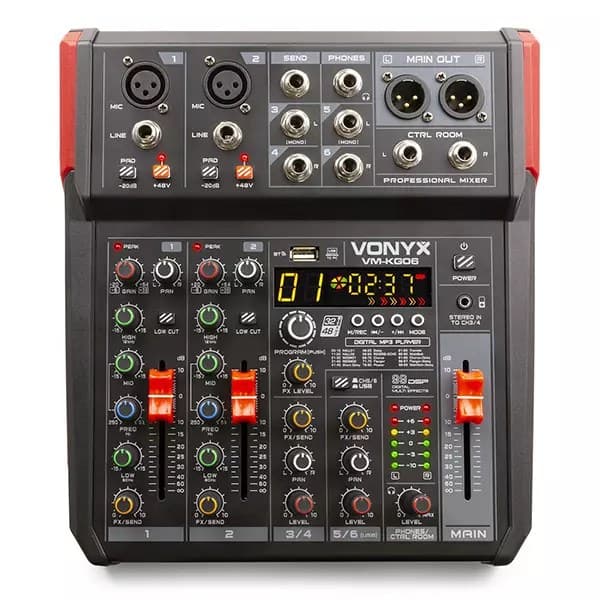 Vonyx - VM-KG06 MUSIC MIXER BT/MP3/USB/DS/REC 6CH