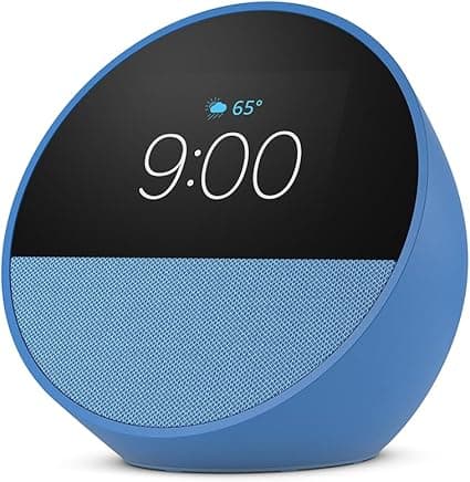 Amazon Echo Spot (2024 release) - Ocean Blue Smart Clock Radio with Alexa