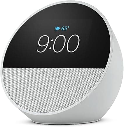 Amazon Echo Spot (2024 release) - Snow White Smart Clock Radio with Alexa